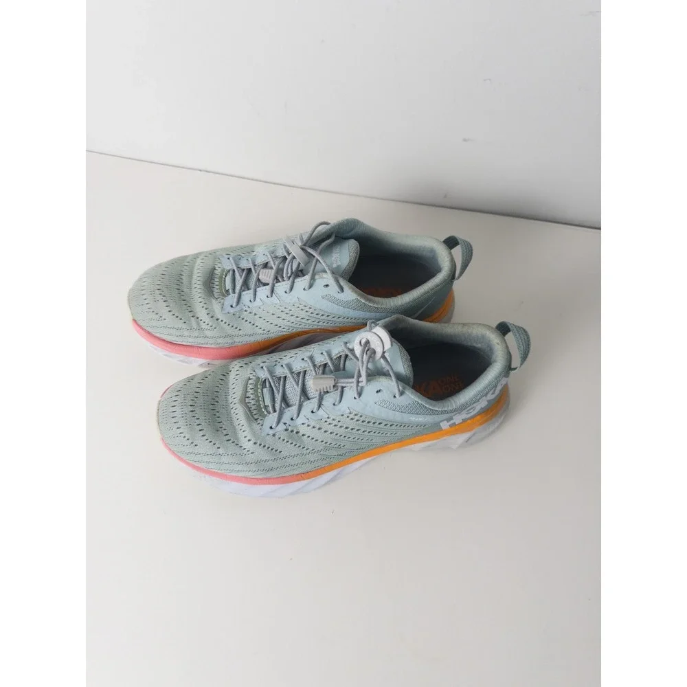 Hoka Arahi 4 Teal Green Shoes Womens‎ US 9 Running Sneakers Drawstring